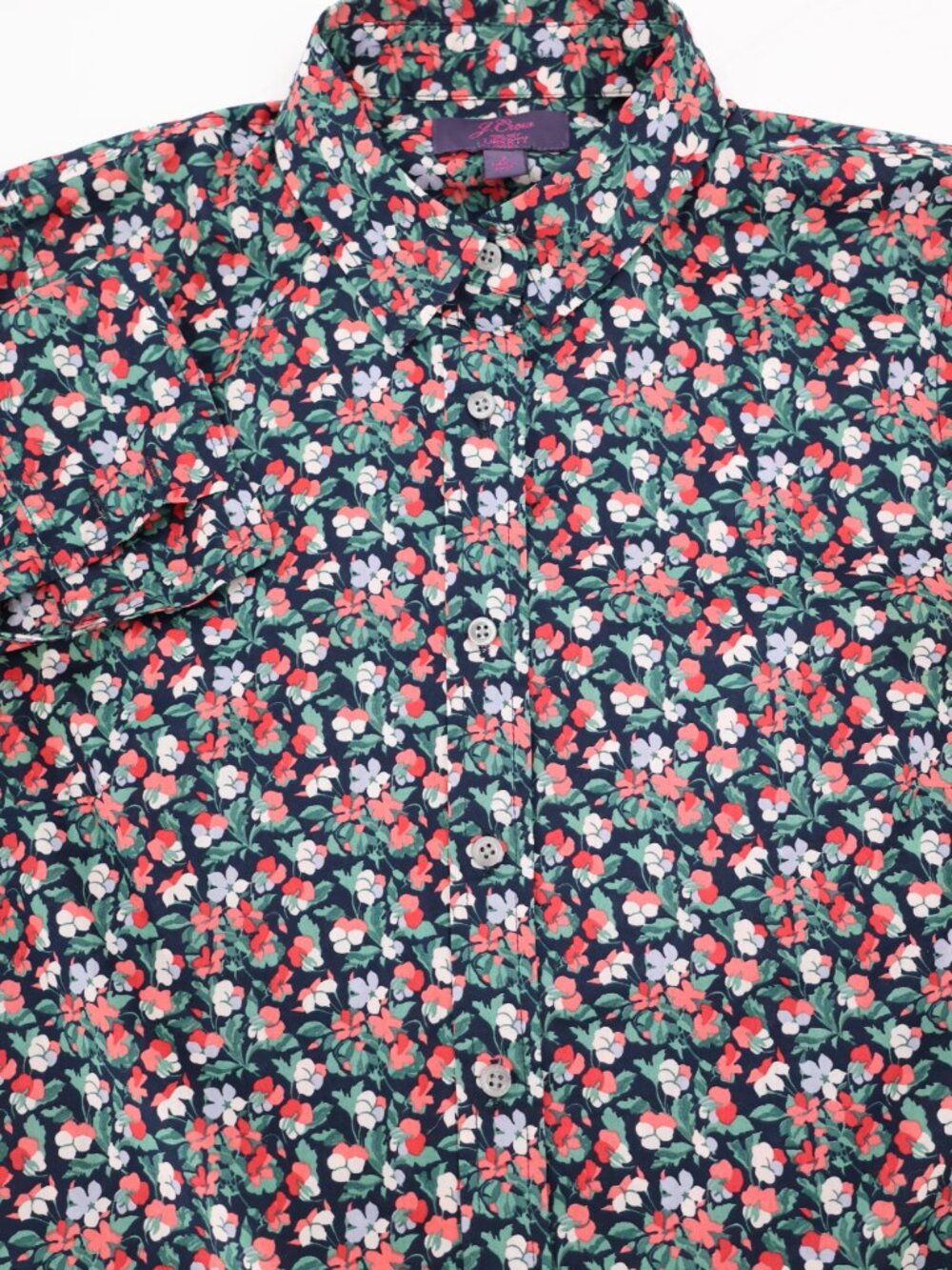 J CREW Top Women 2 Liberty fabric Floral Button Up Long Sleeve Cotton Shirt